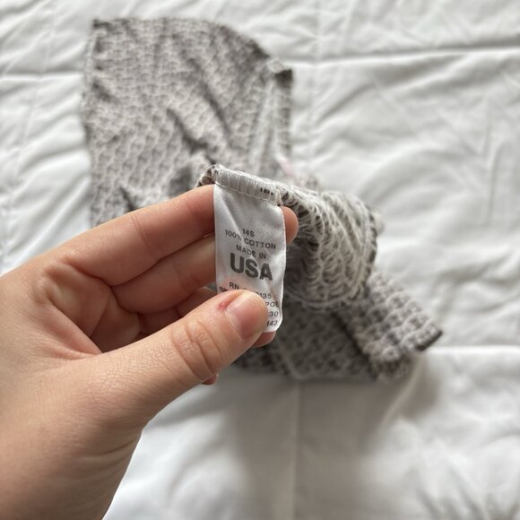 Womens Size XL Blouse Short Sleeve Scoop Neck Pockets Brown Office 90s Y2K - Picture 7 of 10